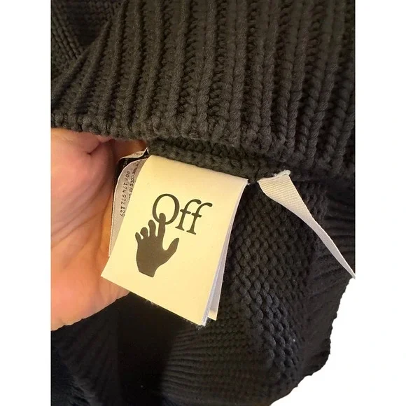 OFF-WHITE C/O VIRGIL ABLOH Cotton CheckeredCrewneck Size XL Men's - Picture 10 of 12